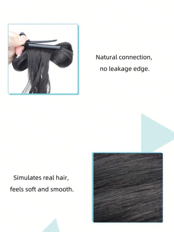 Bow Decor Body Wavy Synthetic Hair Extension, Natural Looking Striking Fluffy Hair Piece for Women, Synthetic Hair Extensions for Daily & Party Use