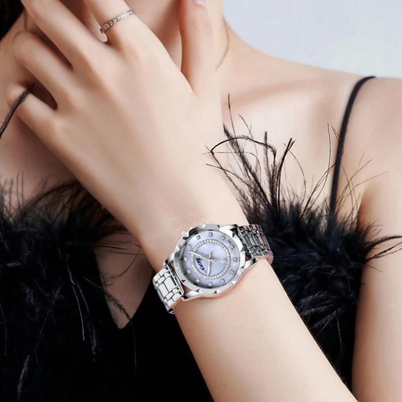 Exquisite Women's Elegant And Gorgeous Quartz Watch Dial, Waterproof Steel Strap Ladies' Wristwatch For Daily Wear