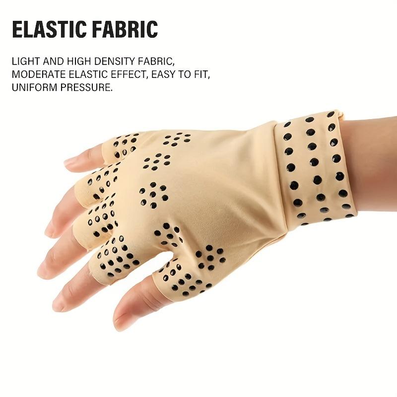 1Pair Magnetic Compression Gloves - Wrist Brace & Anti-Slip Fingerless Gloves For Women & Men