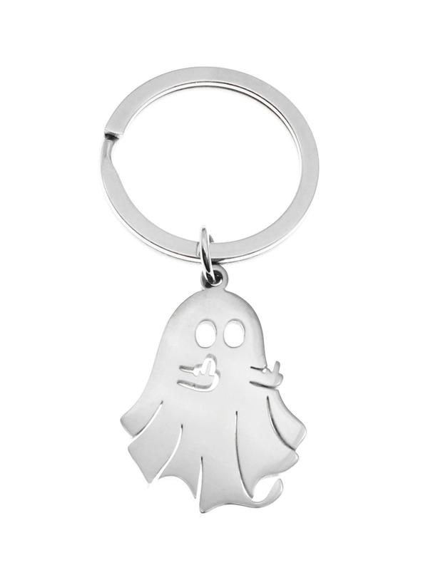 Ghost Design Keychain, Cute Cartoon Halloween Themed  Keychain for Car Key, Backpack & Bag Pendant, Festival Creative Gift