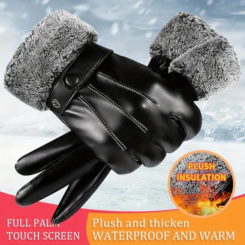 Men's Simple Fashion Warm Gloves, 1 Pair Windproof and Cold-proof Gloves for Skiing, Outdoor Sports Gloves for Men, Sports & Outdoor Accessories