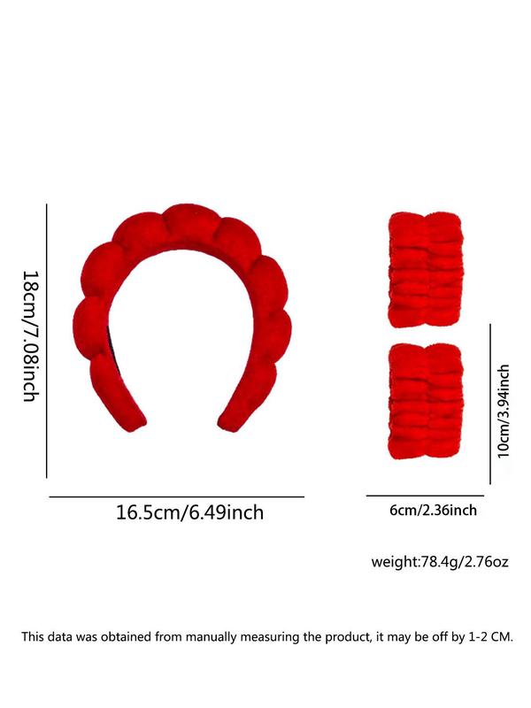 Solid Hair Accessories Set, Including Cloud Design Hair Hoop & Wristband, Fashion Hair Accessories Set for Women & Girls