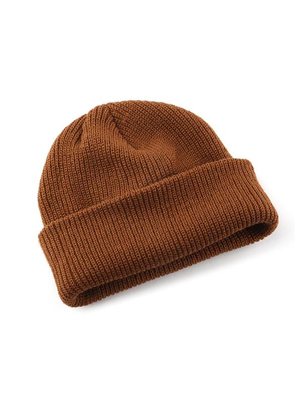 Minimalist Solid Color Beanie Hat knit Hat, Solid Cuff Beanie, Casual Winter Outdoor Hat for Men & Women, 2024 New Style Y2k Knitting Beanie Cap As Xmas Gift for Friends