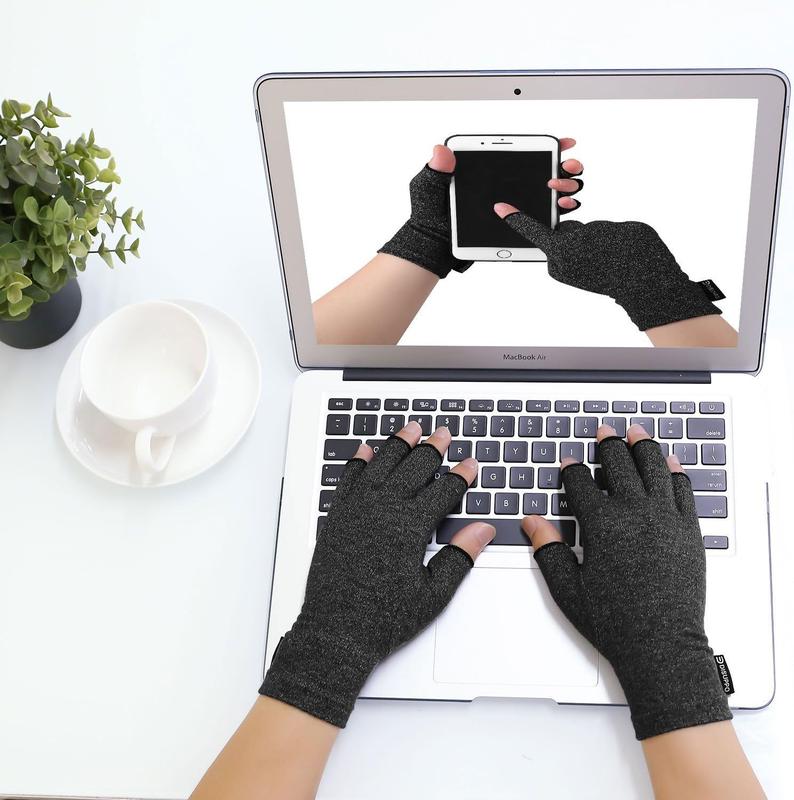 Gloves   from Rheumatoid, RSI,, Hand Gloves Fingerless for Computer Typing and Dailywork, Support for Hands and Joints (M, Black)