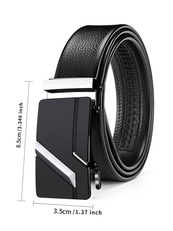 Men's Automatic Buckle Business Belt, Casual PU Leather Belt, Minimalist Belt For Young People, Without Box