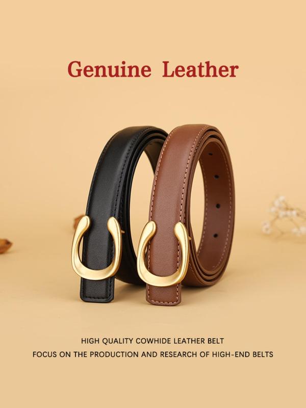 Women's Fashionable Solid Color PU Leather Belt, Casual Waistband for Jeans, Fashion Belt for Party, Daily Clothing Decor, Trendy All-match & Exquisite Belt for Birthday Gift