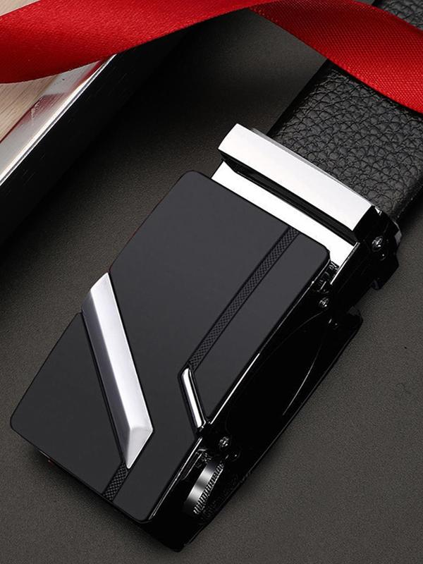 Men's Automatic Buckle Business Belt, Casual PU Leather Belt, Minimalist Belt For Young People, Without Box