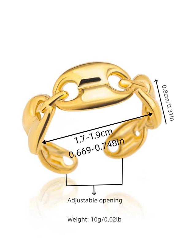 Women's Casual Chain Shaped Ring, Casual All-match Jewelry for Girls Gift, Female Classic Fashion Accessories for Daily Wear