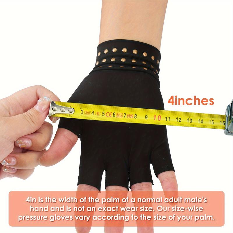 1Pair Magnetic Compression Gloves - Wrist Brace & Anti-Slip Fingerless Gloves For Women & Men