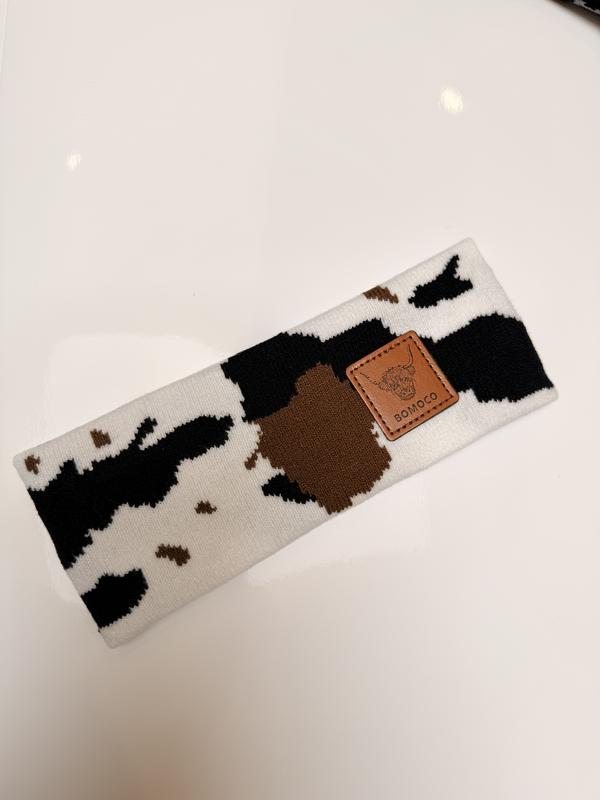 “Cow Print Knit Headband Set | Stylish, Cozy, and Perfect for Every Occasion”