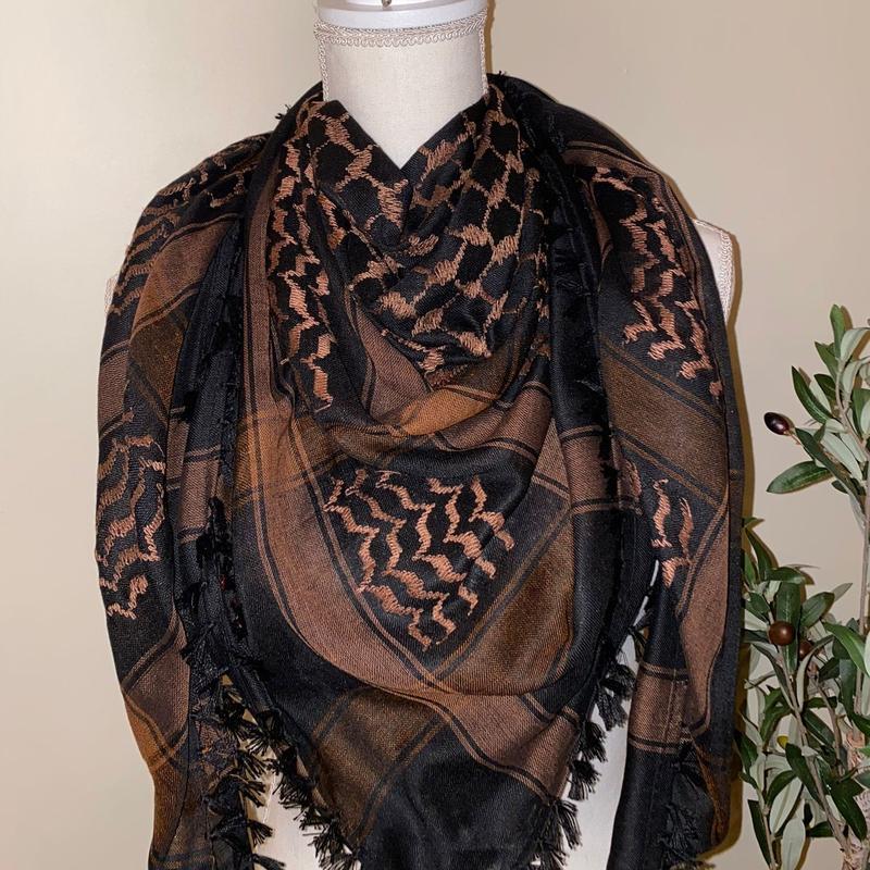 Gorgeous Brown and Black Kuffieya - Fashion Accessories - Clothes Accessories - Scarves & Shawls