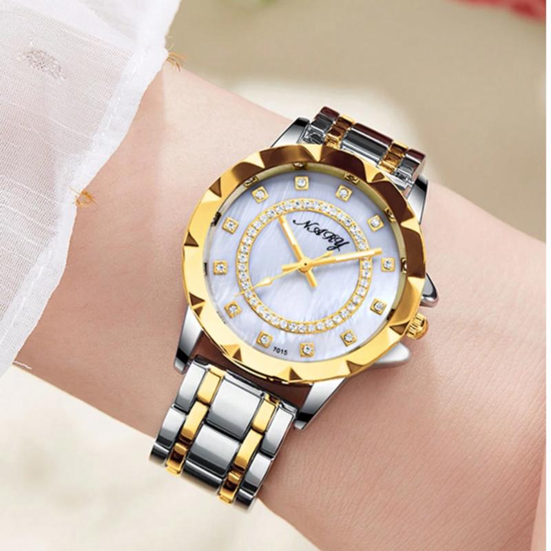 Exquisite Women's Elegant And Gorgeous Quartz Watch Dial, Waterproof Steel Strap Ladies' Wristwatch For Daily Wear