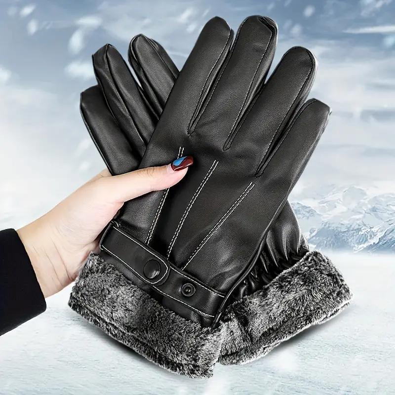 Men's Simple Fashion Warm Gloves, 1 Pair Windproof and Cold-proof Gloves for Skiing, Outdoor Sports Gloves for Men, Sports & Outdoor Accessories