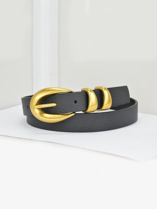 Women's Vintage Buckle Belt, Fashionable PU Leather Belt for Daily Clothing Decor, Trendy All-match & Exquisite Belt for Birthday Gift