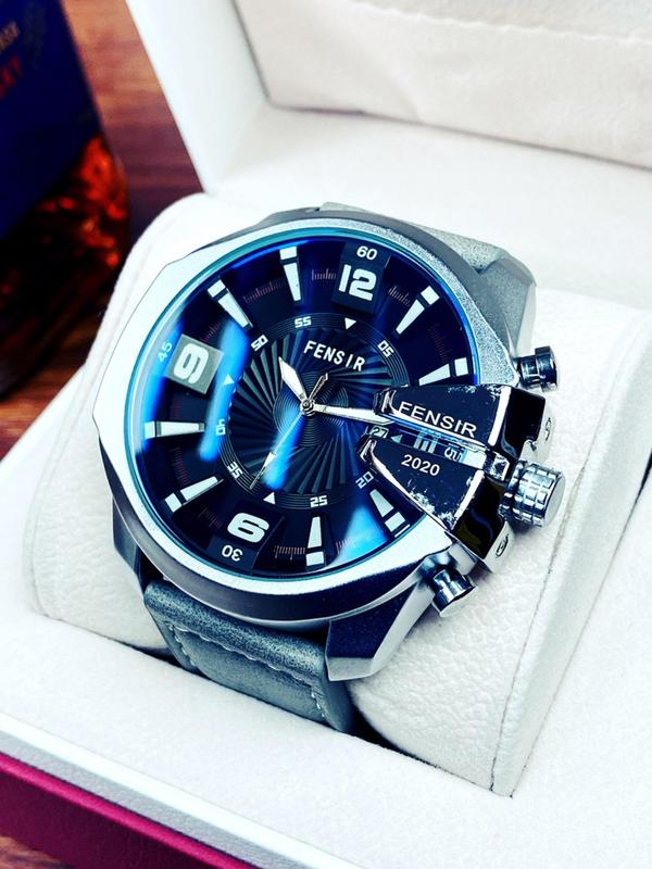 Men's Business Fashion Round Dial Analog Quartz Watch, with Box, Fashion Watch for Party, Trendy All-match & Exquisite Watch for Birthday Gift