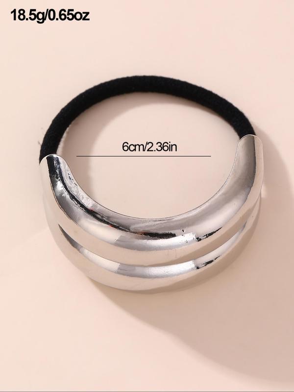 Irregular Curved Surface Design Hair Tie, 2024 New Style Casual Simple Hair Accessories for Women & Girls, Minimalist Headwear Suitable for Thick Hair