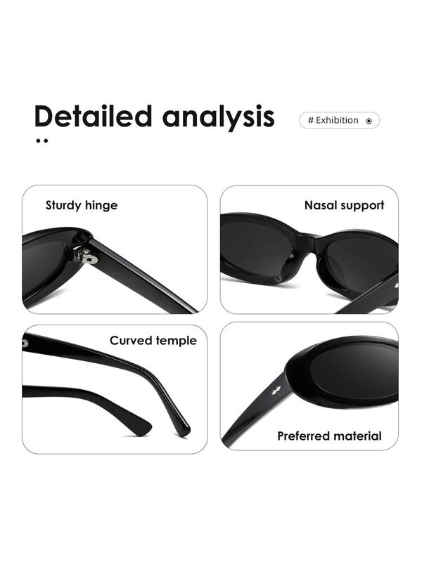 Vintage Oval Frame Sunglasses, Trendy Casual Sunglasses for Everyday Use, Fashion Accessories for Outdoor Activities