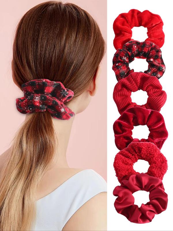 Cute Christmas Themed Hair Scrunchies, Soft Hair Tie, High Stretch Hair Tie, Fashion Hair Accessories for Women & Girls