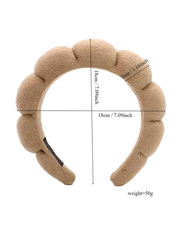 Solid Color Thick Sponge Hair Hoop For Warm & Winter, Textured Design Lovely Cute Hair Accessories For Women