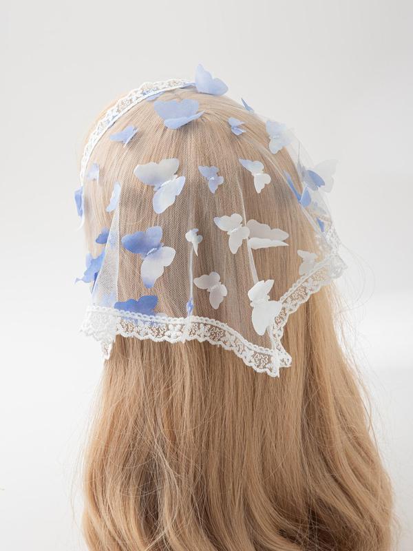 Butterfly Decor Headband, 2024 New Style Cute Contrast Lace Design Hair Hoop, Fashion Hair Accessories for Women & Girls for Various Hairstyle Use