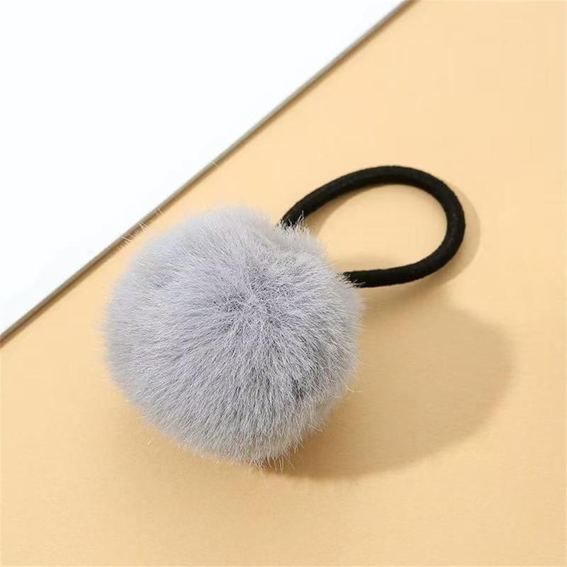 Cute Ball Hair Tie, 4 8 Counts Fuzzy Hair Tie, Hair Accessories for Women & Girls, Minimalist Headwear Suitable for Thick Hair