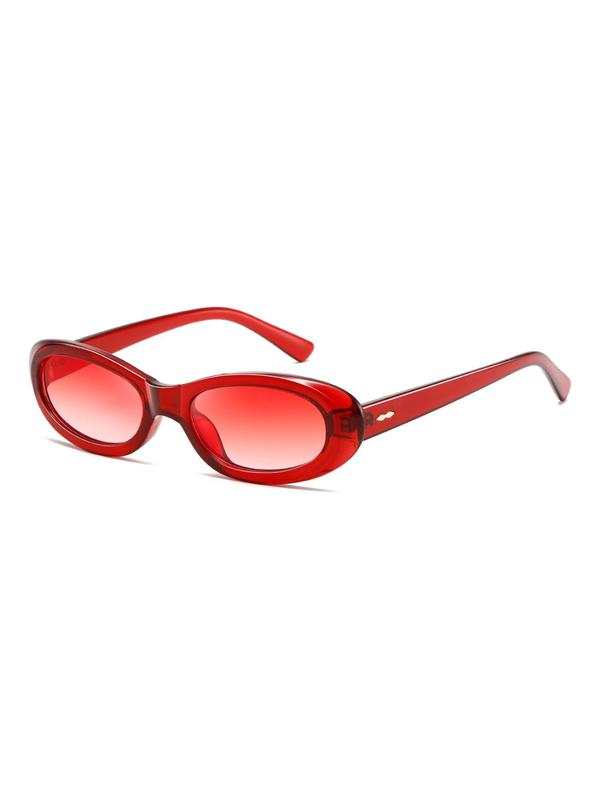 Vintage Oval Frame Sunglasses, Trendy Casual Sunglasses for Everyday Use, Fashion Accessories for Outdoor Activities