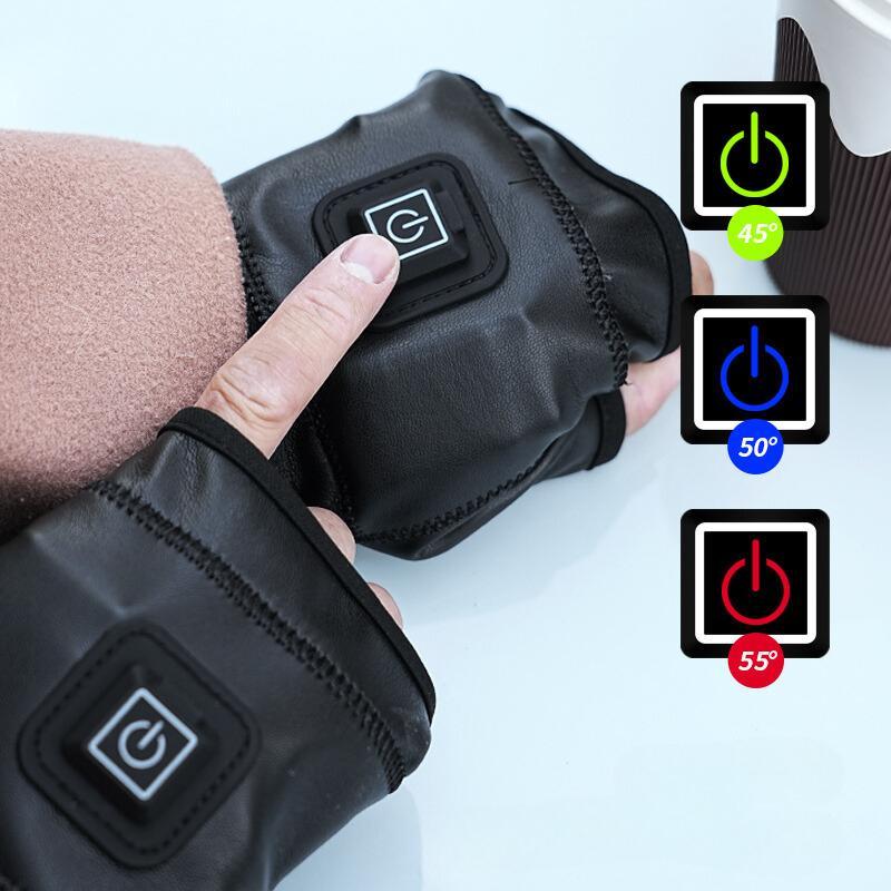 Portable Heated Gloves, 3-level Temperature Adjustment Heated Gloves, Rechargeable Hand Warmer for Outdoor Sports Cycling Camping Skiing