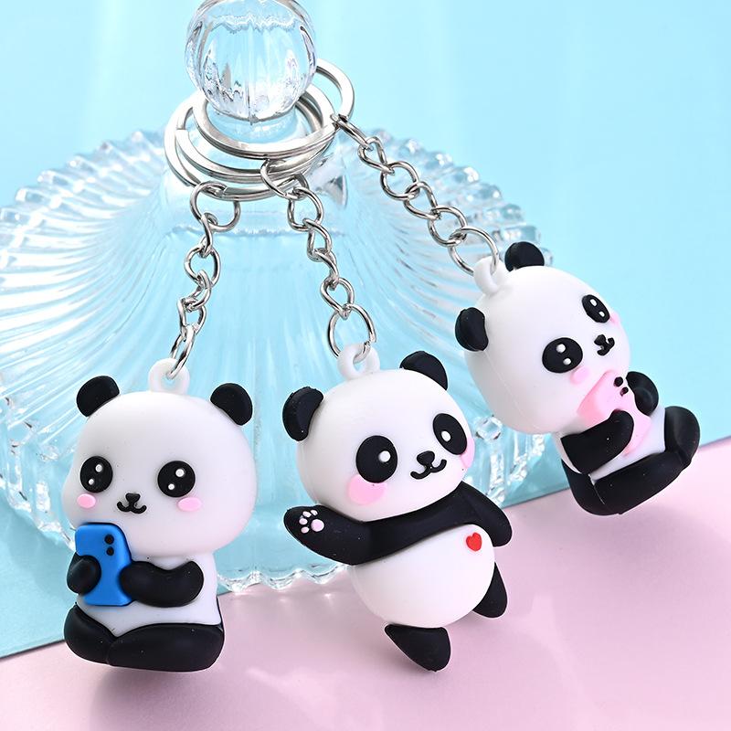 sock ，Cute panda keychain 3D doll cartoon schoolbag pendant, this is a gift link, please do not place an order.