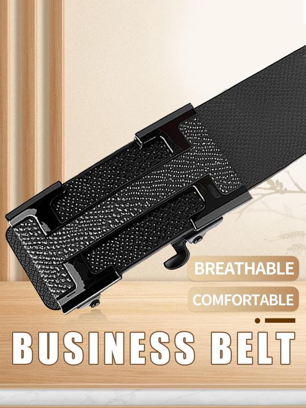 Men's Automatic Buckle Belt As Gift, Business Casual PU Leather Belt for Work Office, Fashion Belt for Party, Daily Decor, Trendy All-match & Exquisite Belt for Birthday Gift