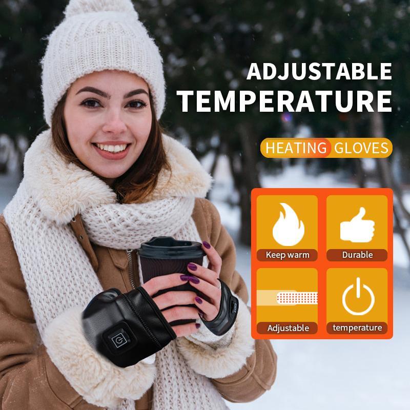 Portable Heated Gloves, 3-level Temperature Adjustment Heated Gloves, Rechargeable Hand Warmer for Outdoor Sports Cycling Camping Skiing