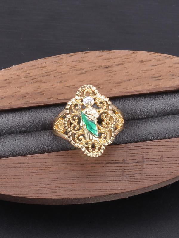 Mexican Charm St. Jude Ring, Religious Catholic Faith Wearing Accessories, Holiday Celebration Gifts, Protective Blessing Jewelry Gifts, Men's Ring