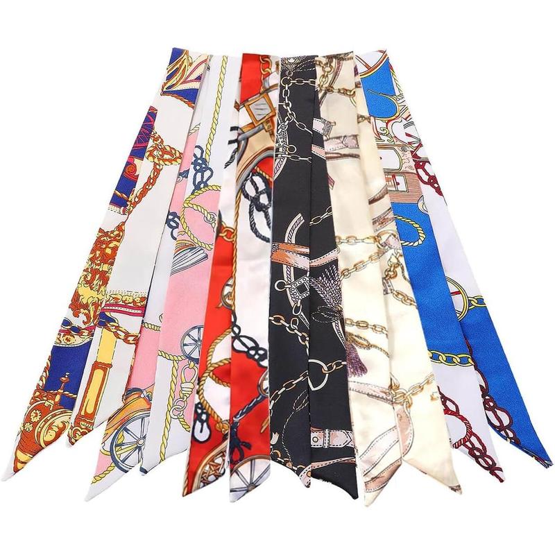 6 Pack Scarf Bags for Women Handbag Scarfs Band Narrow Scarf Hair Neck Scarf Neckerchief Scarf Head Wrap Fashion Gifts for Women