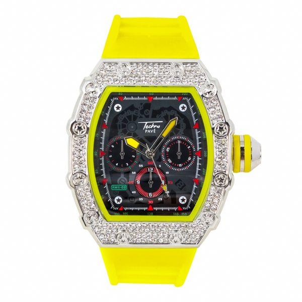 Men's Vibrant 45mm Tonneau Shaped Silicone Band Watch