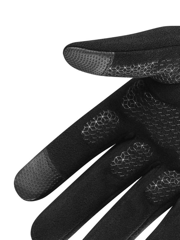 Unisex Letter Pattern Touch Screen Windproof Gloves, Casual Full Finger Cycling Gloves, Reflective Silicone Non-slip Touch Screen Gloves, Outdoor Sports Gloves for Fall & Winter