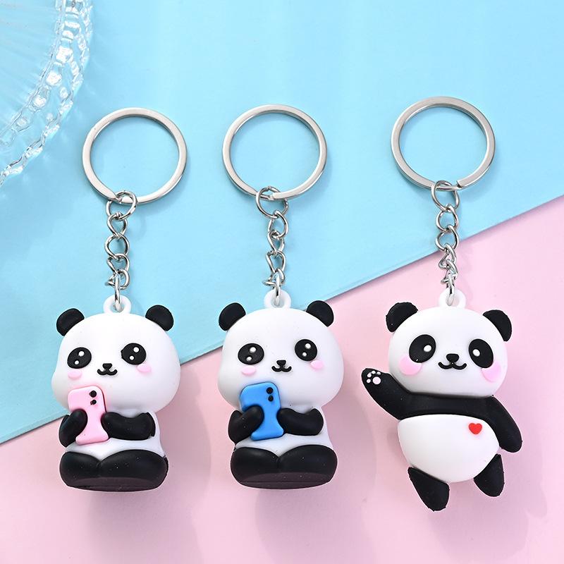 sock ，Cute panda keychain 3D doll cartoon schoolbag pendant, this is a gift link, please do not place an order.