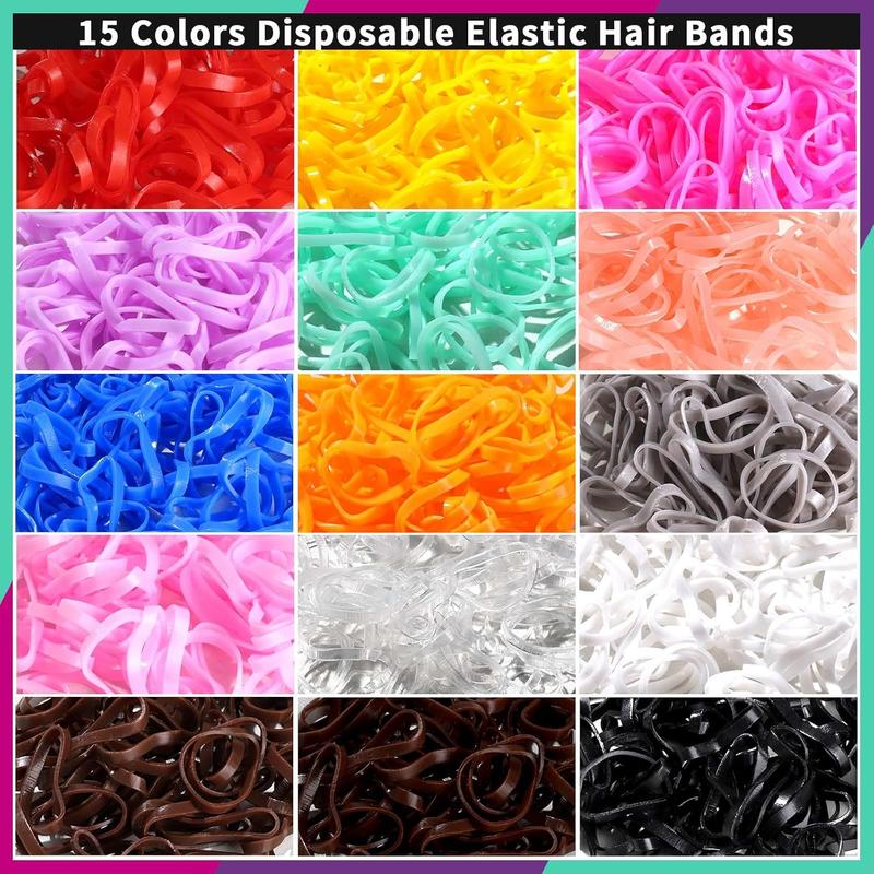 Hair Accessories Set - 1200 Small Colorful Hair Elastics Ties, 100 Hair Ties for , , and