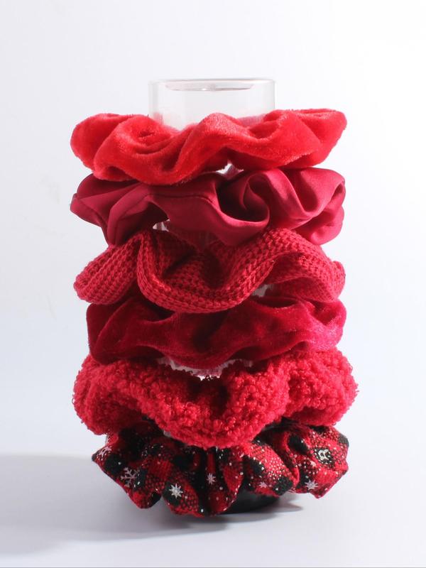 Cute Christmas Themed Hair Scrunchies, Soft Hair Tie, High Stretch Hair Tie, Fashion Hair Accessories for Women & Girls