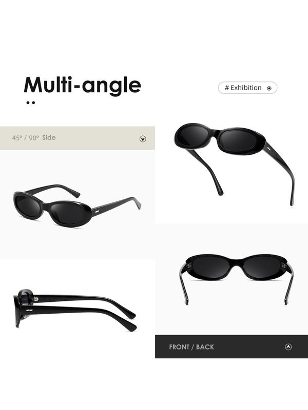 Vintage Oval Frame Sunglasses, Trendy Casual Sunglasses for Everyday Use, Fashion Accessories for Outdoor Activities