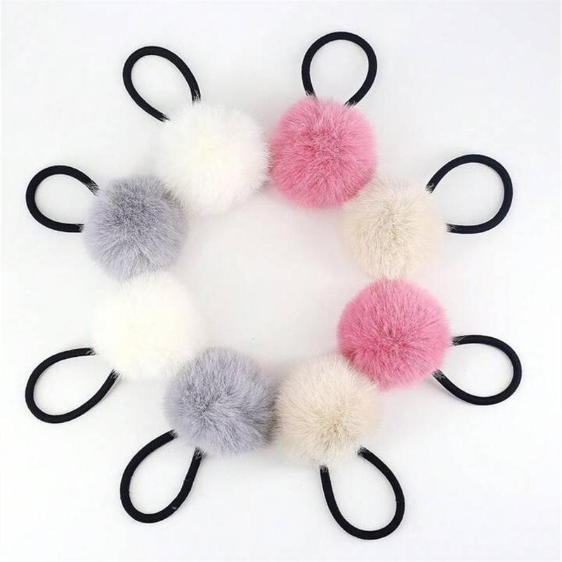 Cute Ball Hair Tie, 4 8 Counts Fuzzy Hair Tie, Hair Accessories for Women & Girls, Minimalist Headwear Suitable for Thick Hair