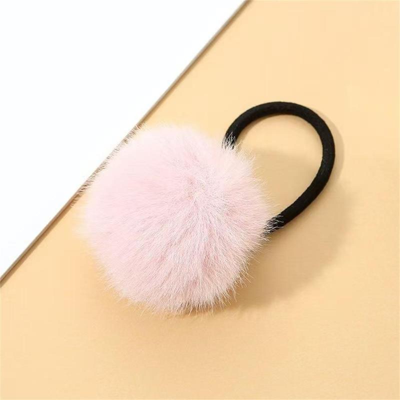 Cute Ball Hair Tie, 4 8 Counts Fuzzy Hair Tie, Hair Accessories for Women & Girls, Minimalist Headwear Suitable for Thick Hair