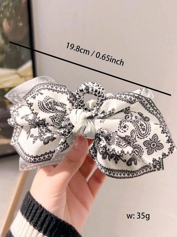 Women's Elegant Bowknot Design Hair Claw, Paisley Pattern Hair Claw, Boho Style Hair Accessories for Women & Girls, Vintage Hair Claw for Daily Life