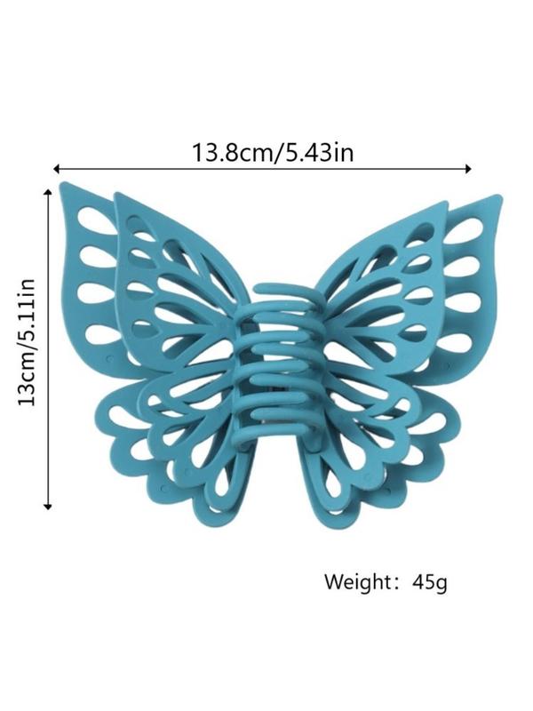 Solid Color Hollow Out Design Hair Claw for Women,  Summer 2024 Fashion Butterfly Shaped All-match Hair Accessories, Cute Lovely Hairwear for Daily Used