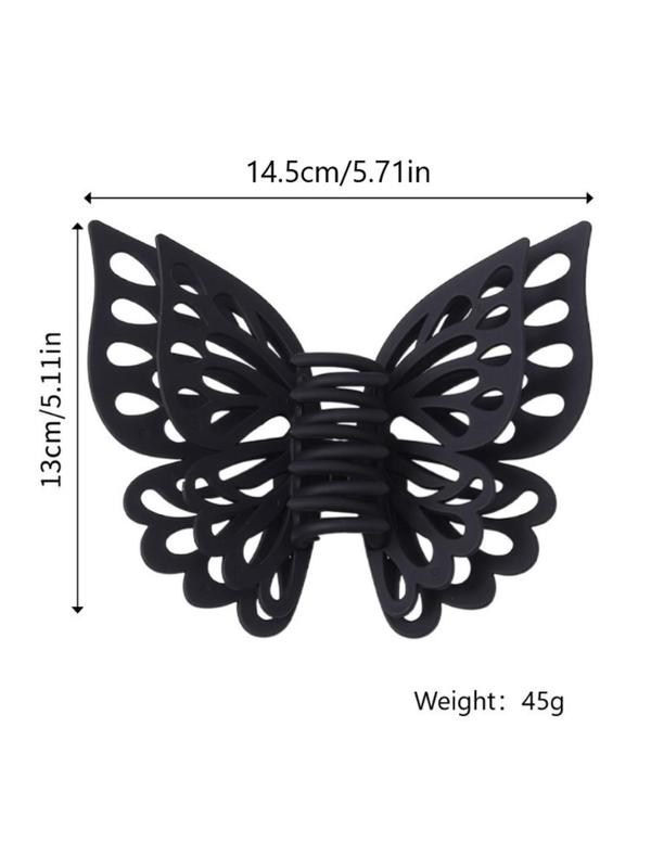 Solid Color Hollow Out Design Hair Claw for Women,  Summer 2024 Fashion Butterfly Shaped All-match Hair Accessories, Cute Lovely Hairwear for Daily Used