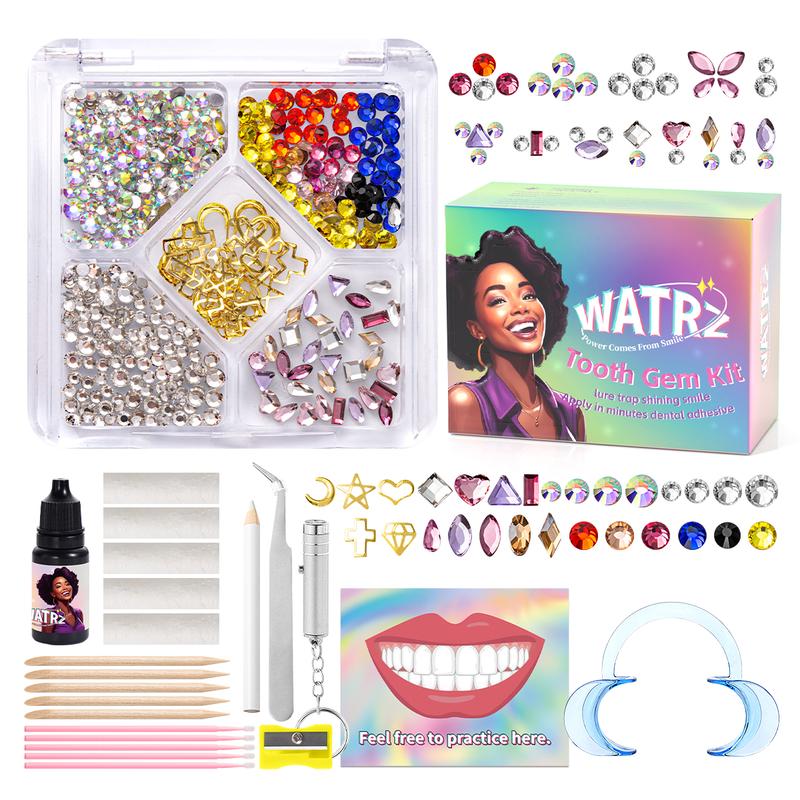 320-Piece Colorful Tooth Gem Kits with Cross-Shaped and Unique Tooth Stickers, Polishing Drill Tools – Ideal for Smile Care and Holiday Gifts, Portable and Easy to Use