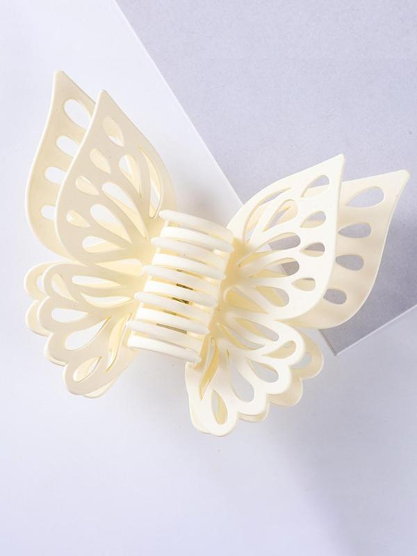 Solid Color Hollow Out Design Hair Claw for Women,  Summer 2024 Fashion Butterfly Shaped All-match Hair Accessories, Cute Lovely Hairwear for Daily Used