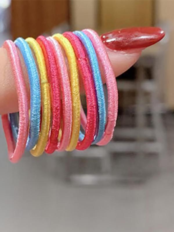 Random Color Hair Ties (300pcs), Cute Colorful High Stretch Ponytail Holder for Daily Use, Small Hair Tie Girls Hair Styling Accessories for Women & Girls