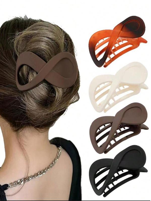 Simple Minimalist Matte Ponytail Hair Clip, Casual Versatile Hair Accessories for Women Hairstyle Ideas, All-match Basic Banana Clip for Daily Wear, Fall Outfits, Earthtone Fall Freshness