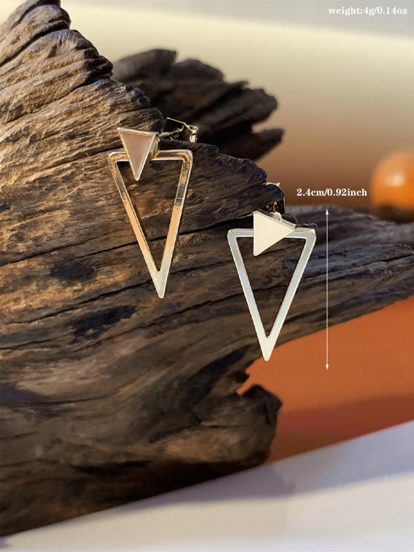 Geometric Design Earring Jacket, Simple Retro Triangle Earrings for Women, Summer Fashion All-match Jewelry for Daily Use