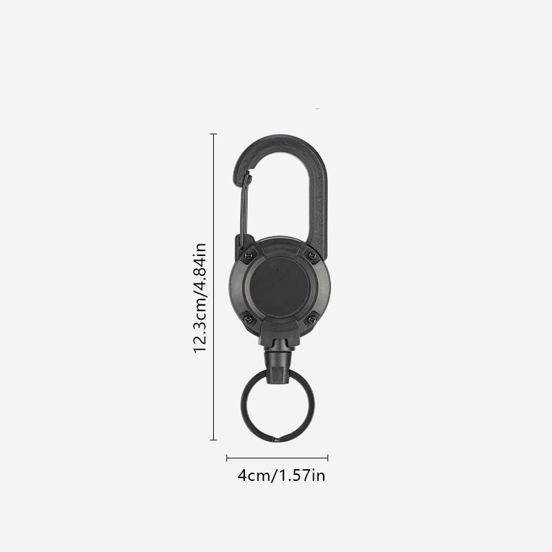 Retractable Pull Reel Carabiner Key Chain, 2 Counts Strong Steel Wire Rope Buckle, Outdoor Sporty Keychain Tool, Christmas Gift