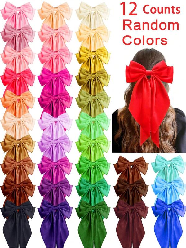 Random Color Bowknot Design Hair Clip, Cute Hair Accessories for Women & Girls, Minimalist Headwear Suitable for Thick Hair